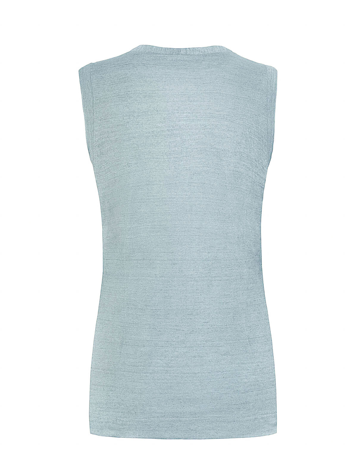 Top V for woman 100% Capri linen aquamarine top back