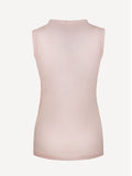 Top V for woman 100% Capri pink linen top back