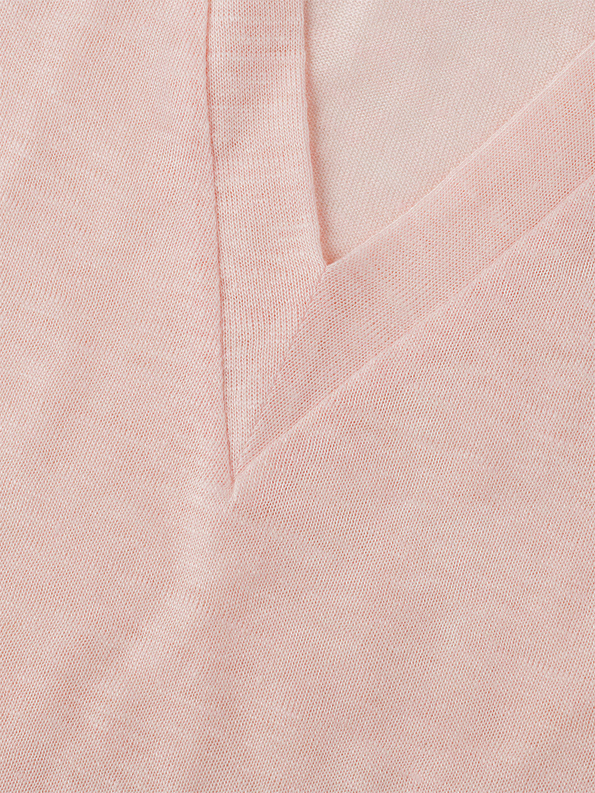 Top V for woman 100% Capri pink linen top detail