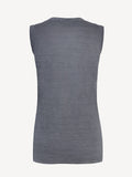 Top V for Woman linen dark grey top back 100% Capri