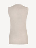 Top V for woman 100% Capri natural color and linen top back
