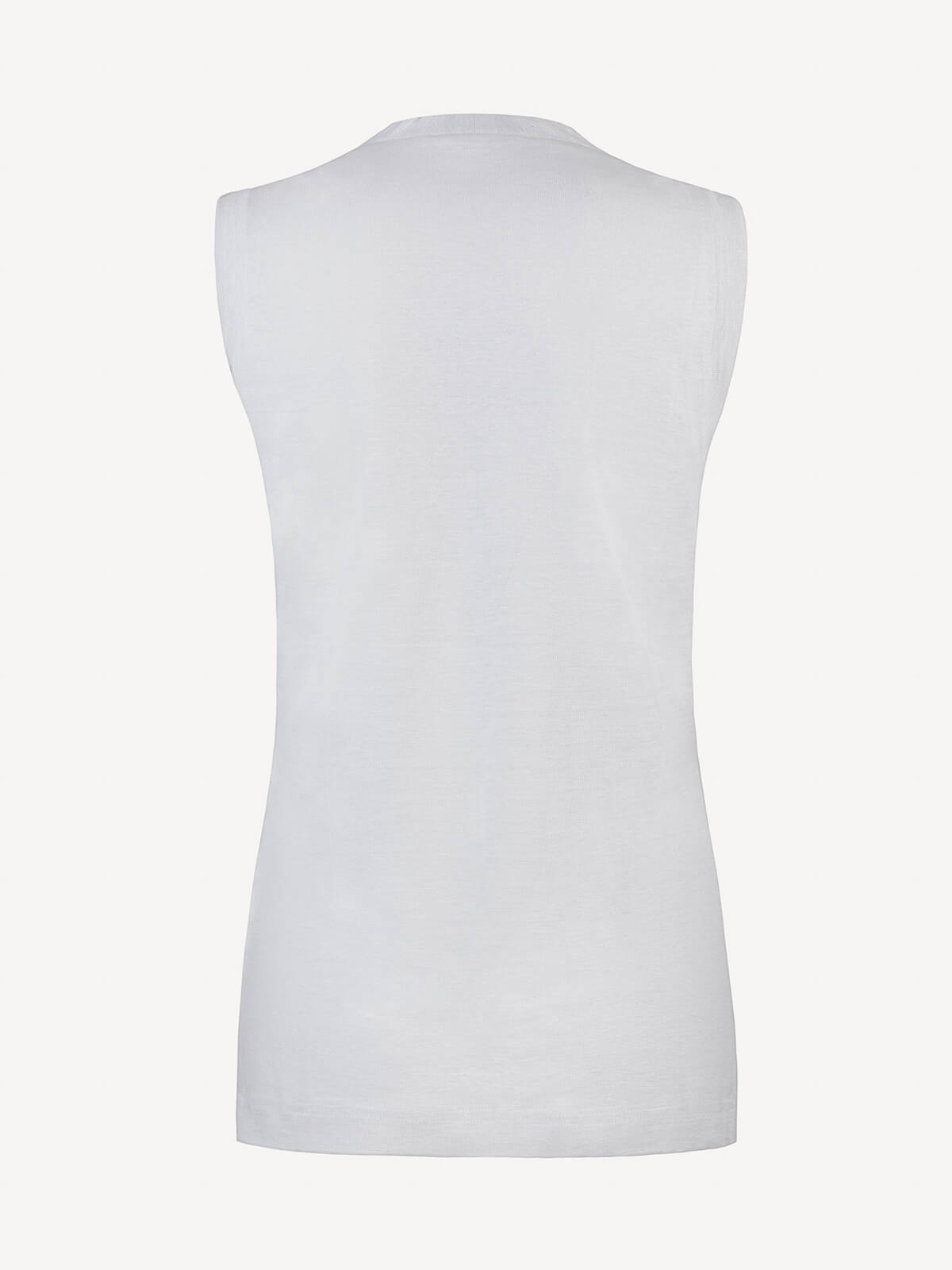 Top V for woman 100% Capri white linen top back