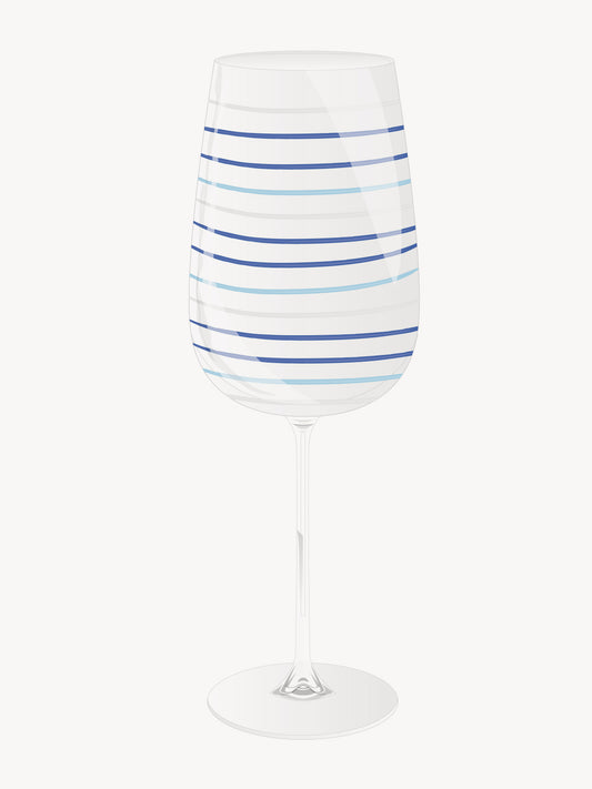 White Wine Glass Thousand Lines